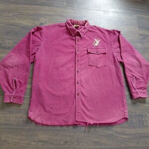 Vintage Ideal Chamois Flannel Shirt - Embroidered Deer - Damage - Hunting